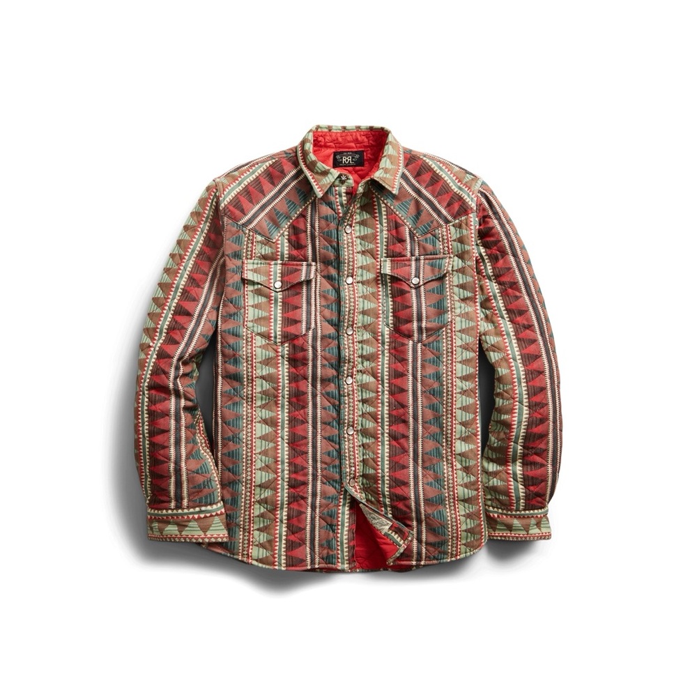 Double RL RRL Ralph Lauren Quilted Jacquard Overshirt Rare